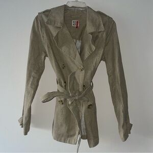 Vintage Old Navy Women's Khaki Cotton Blend Trench Coat